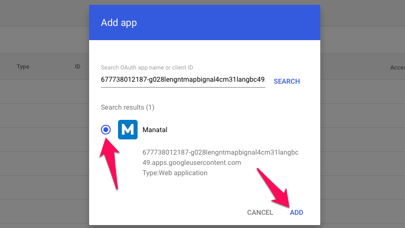 White-list Manatal in G Suite to connect to gmail 6(1)