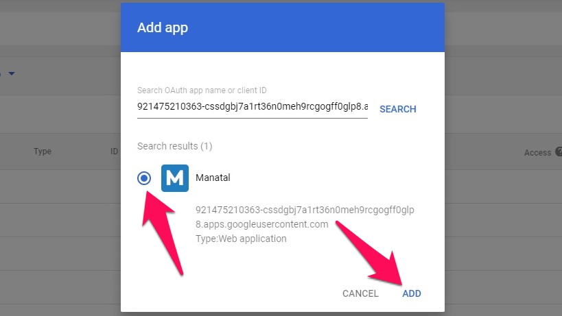 White-list Manatal in G Suite to connect to gmail 8