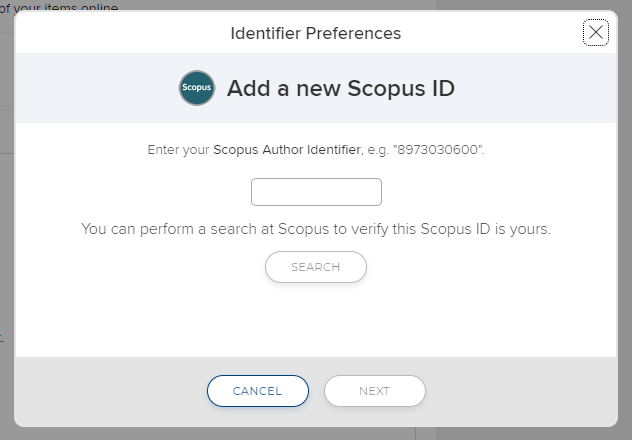 Adding your Scopus author ID