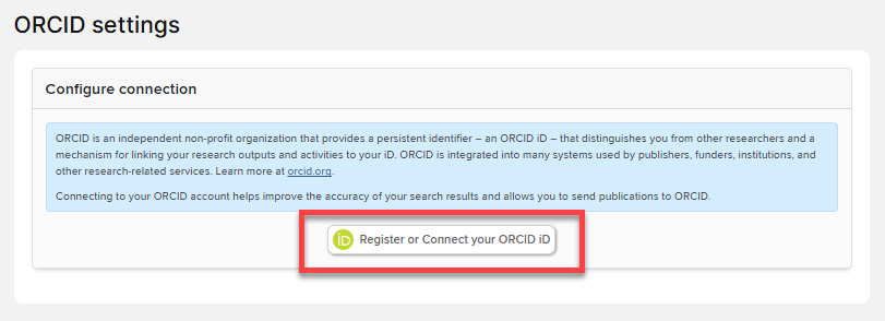 Registering your ORCID with Elements