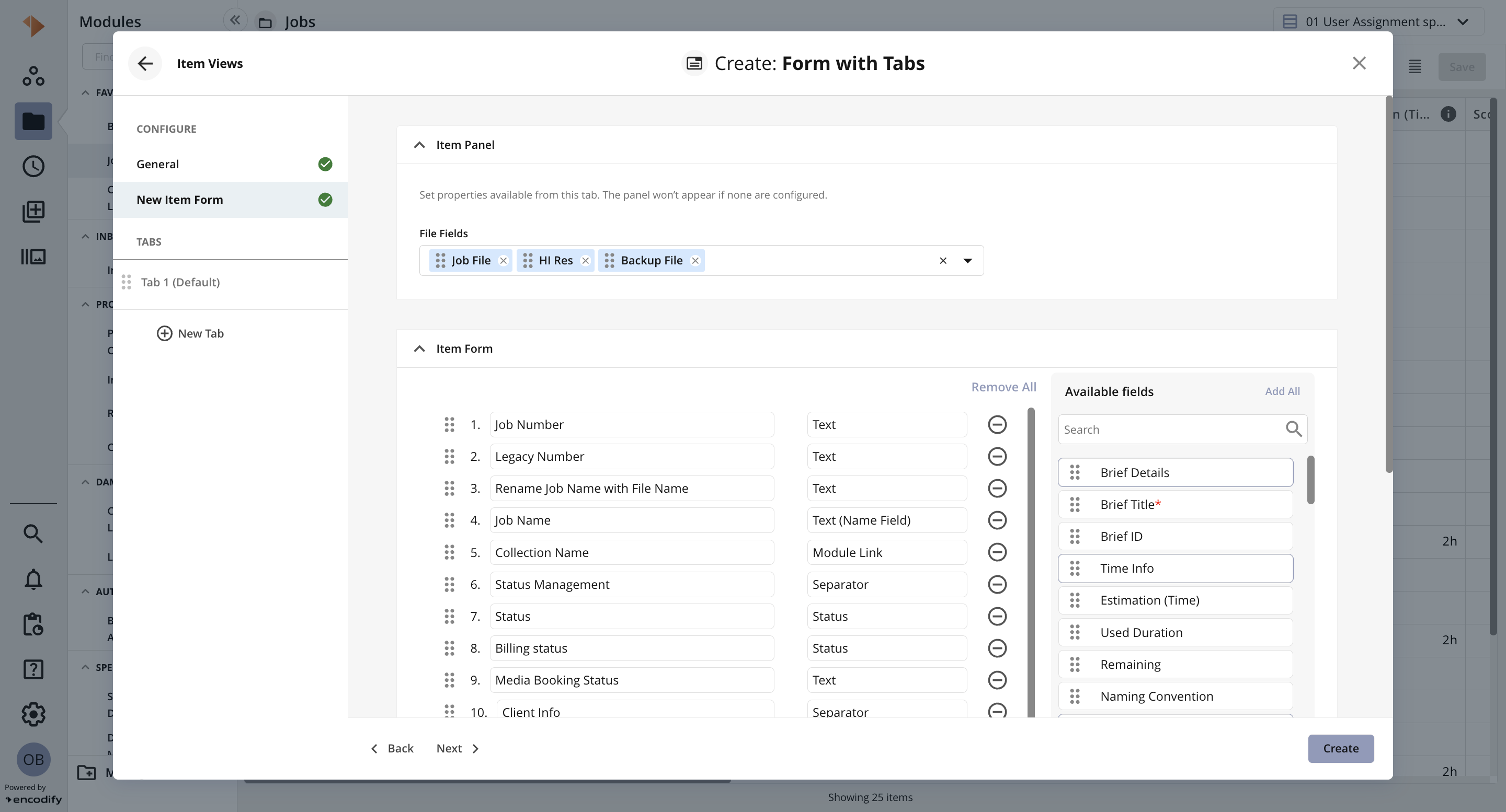 Configuring Form with Tabs