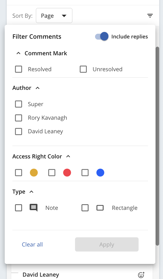 Comments Panel Proofing Comments