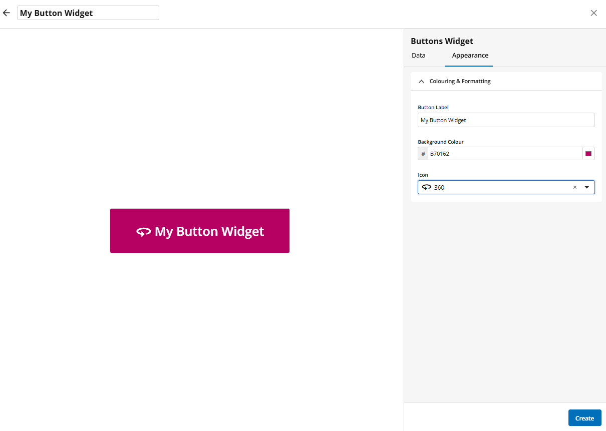 Configuring Button Widget