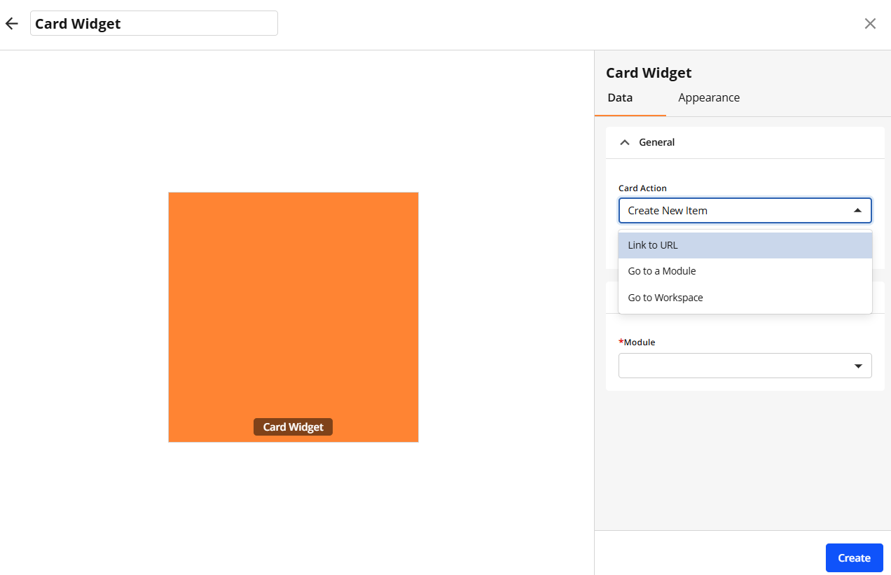 Configuring Card Widget