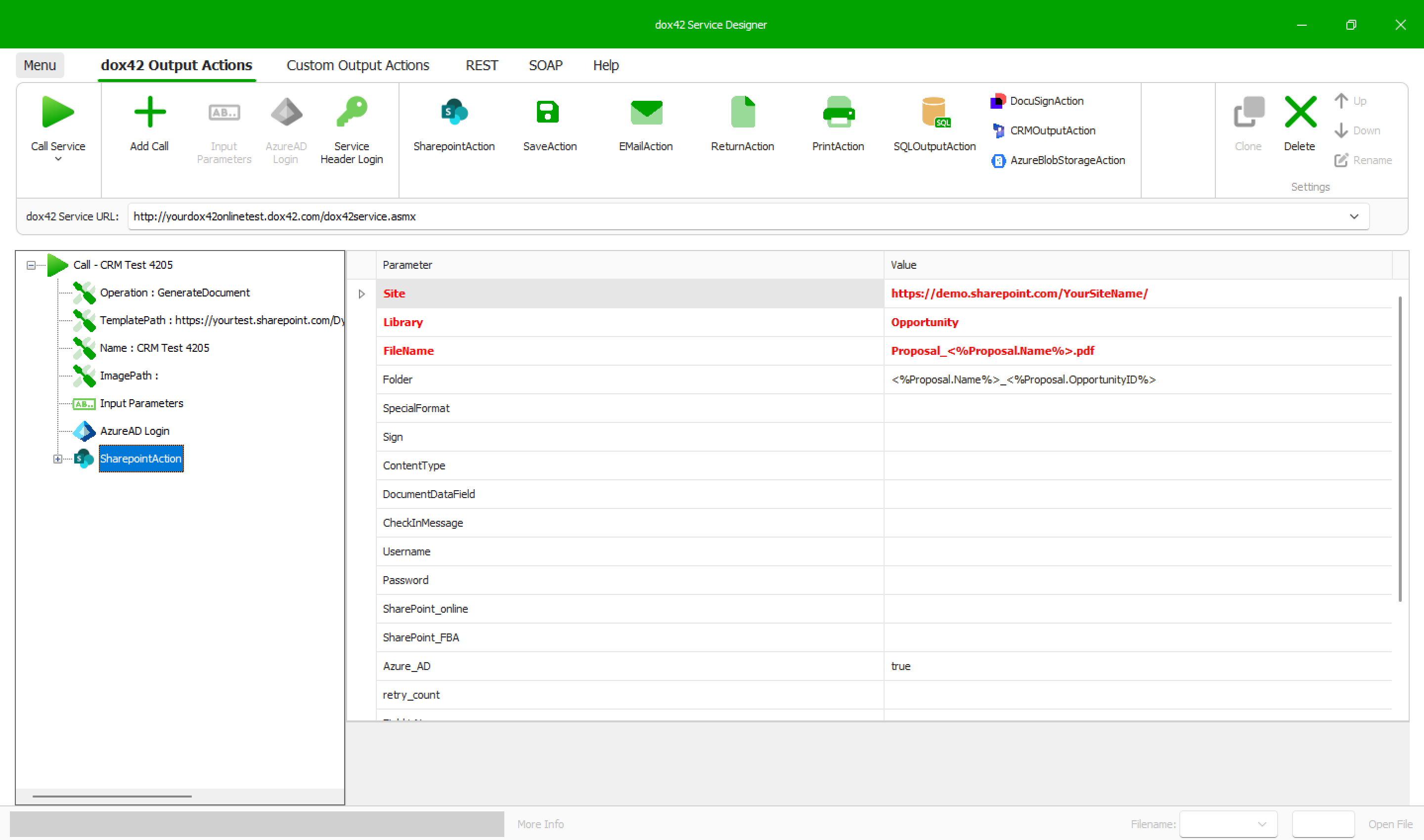 Service Designer Example for D365 CE SharePoint Integration