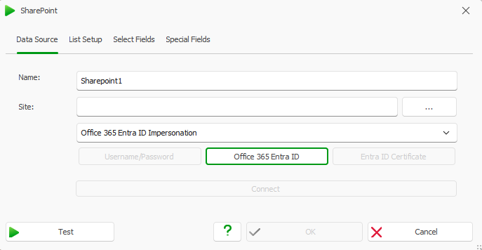 highlighted Office 365 Entra ID button