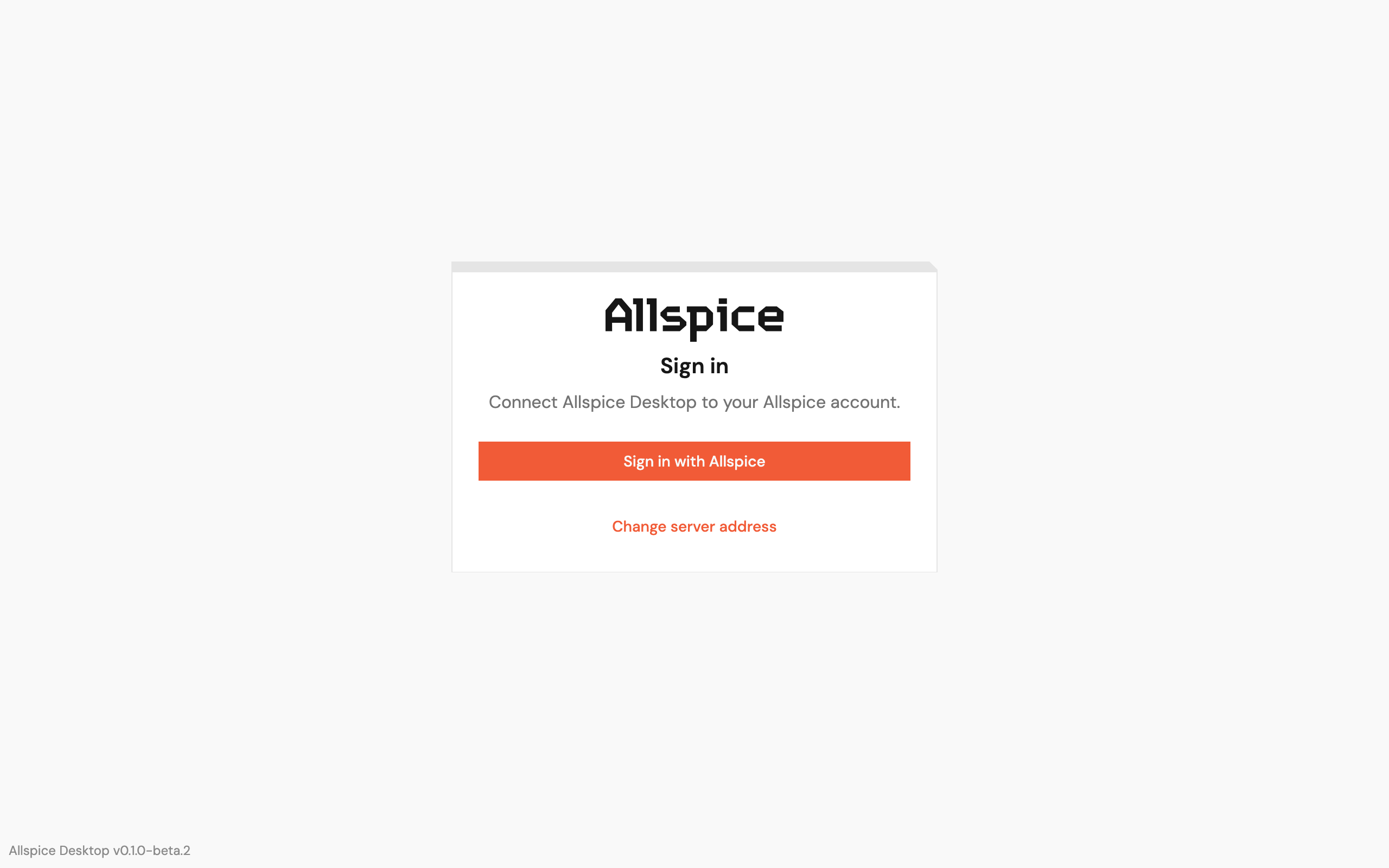 The Sign in screen
