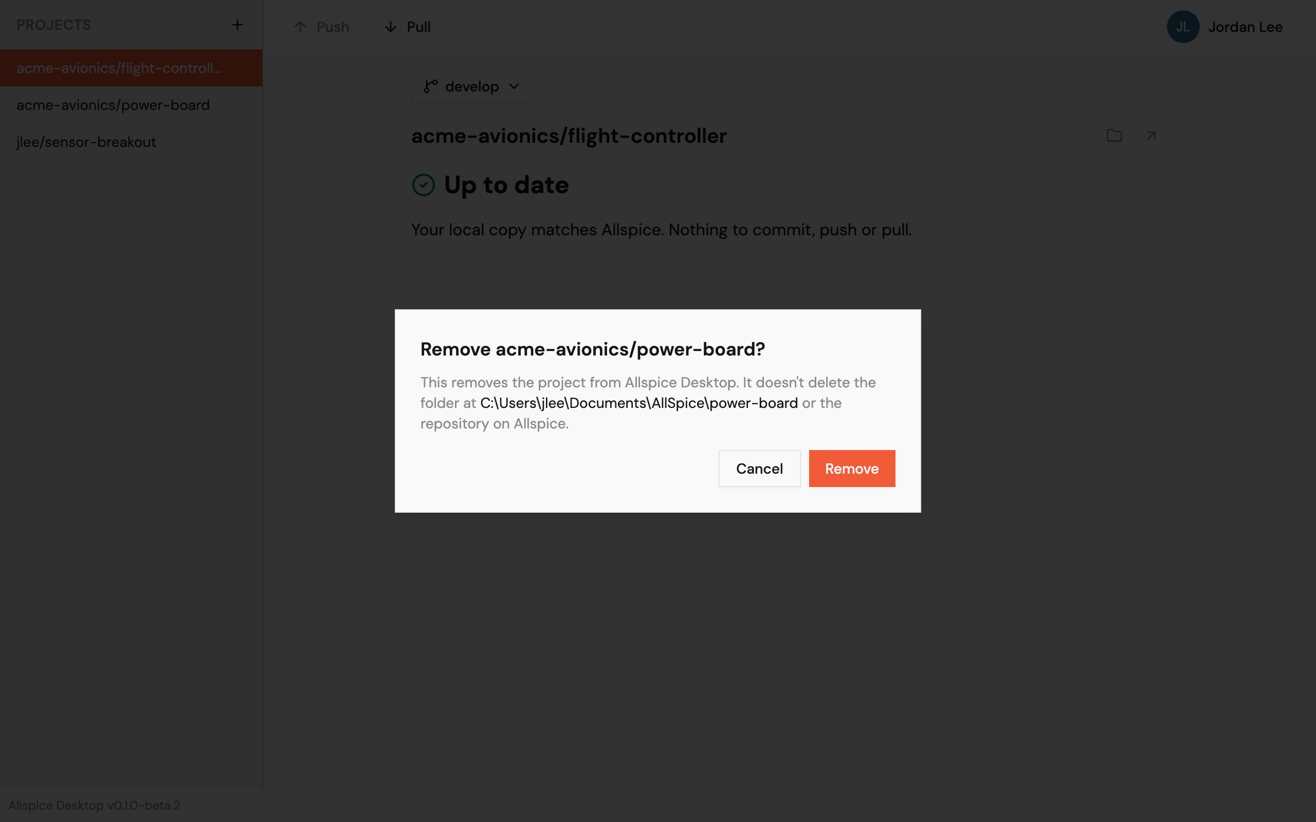 The Remove project message