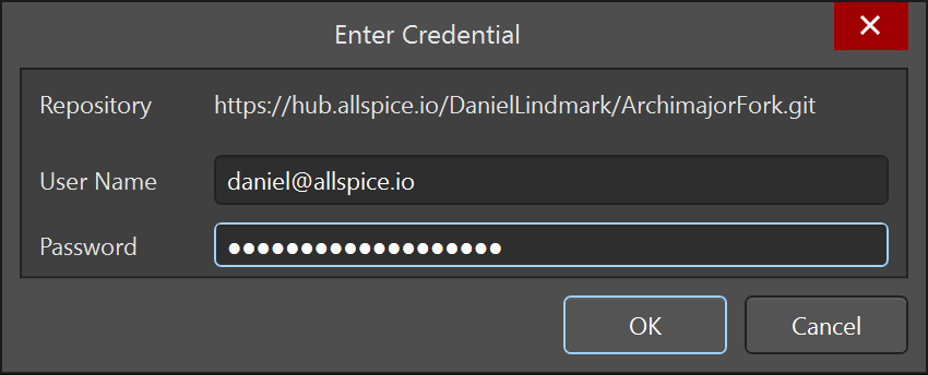 Altium credential interface, where users login.