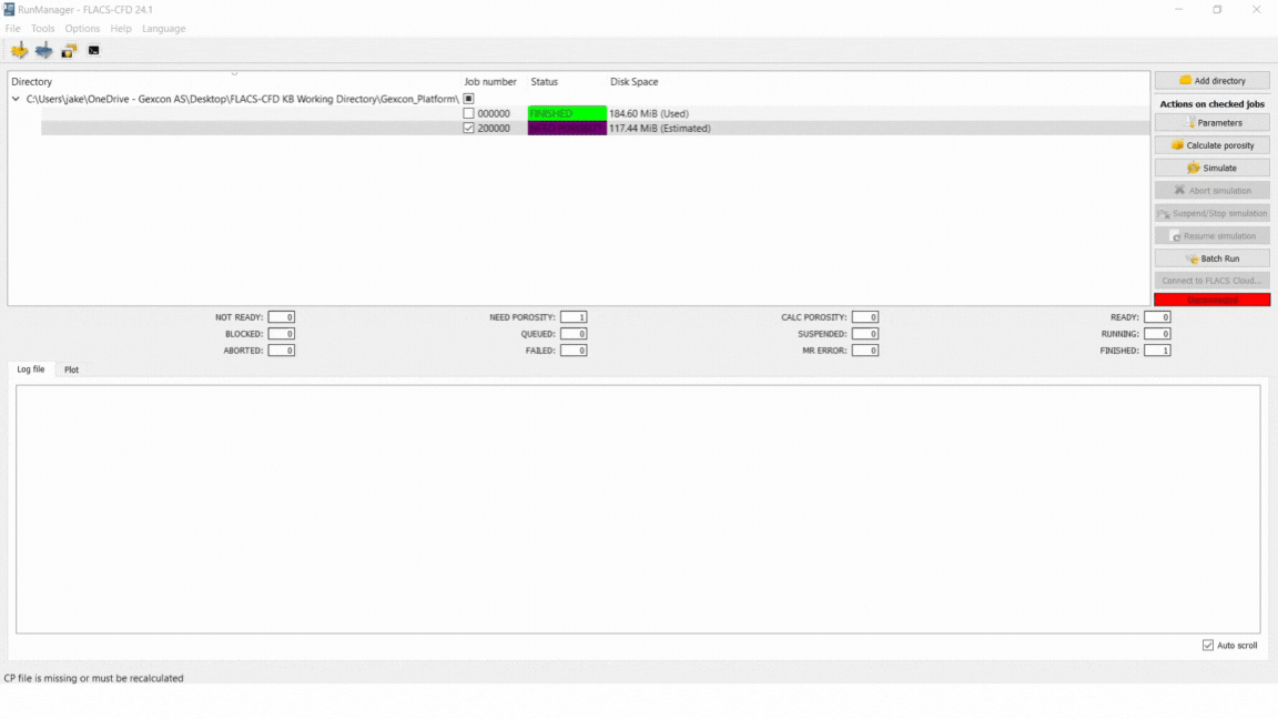 RunManager user interface