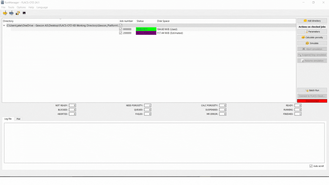 RunManager user interface