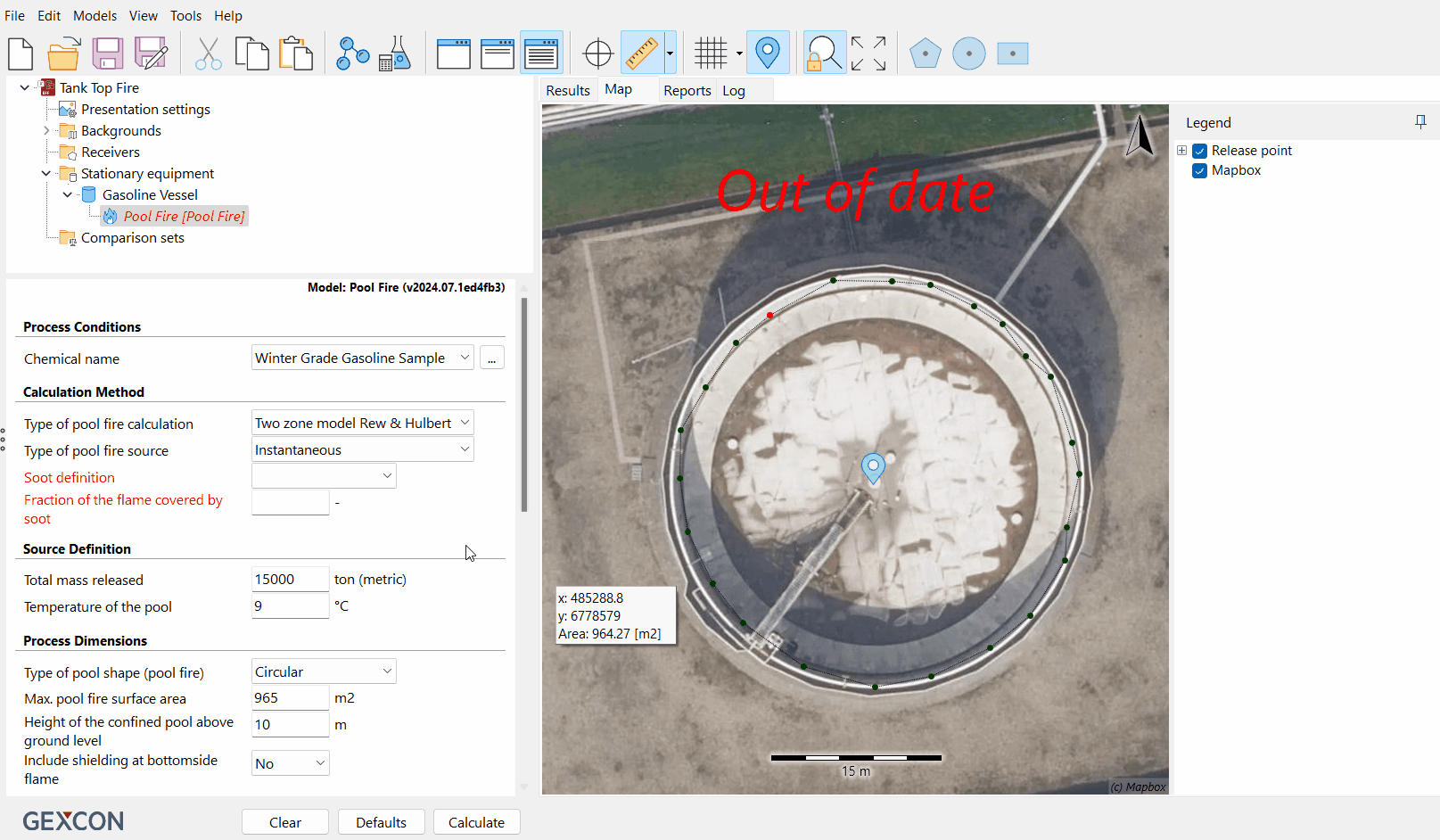 Simulating a tank top fire