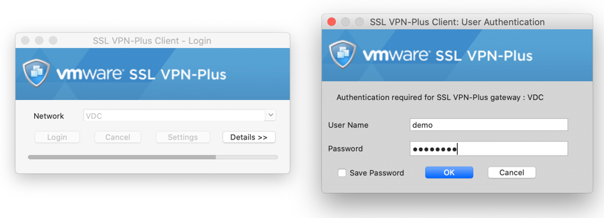 Mac SSL VPN Plus Client für Virtual Datacenter