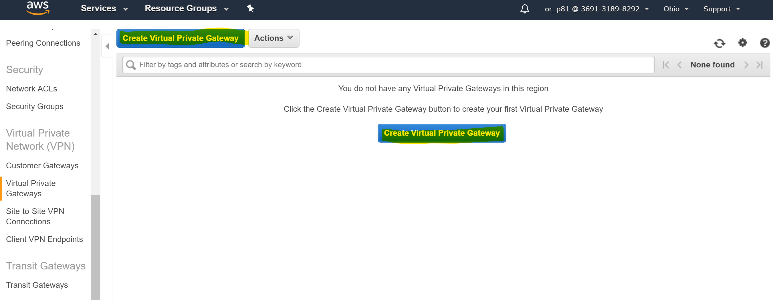 virtual gateway login page