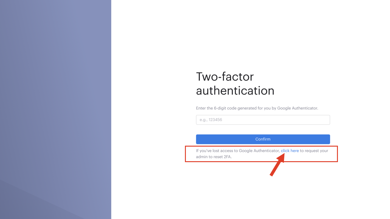 2FA Sign-in Request Reset Link