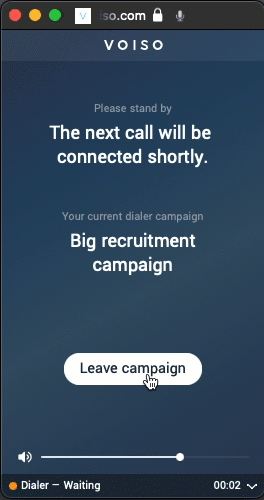 Agent Panel Leave Campaign Dialer Waiting