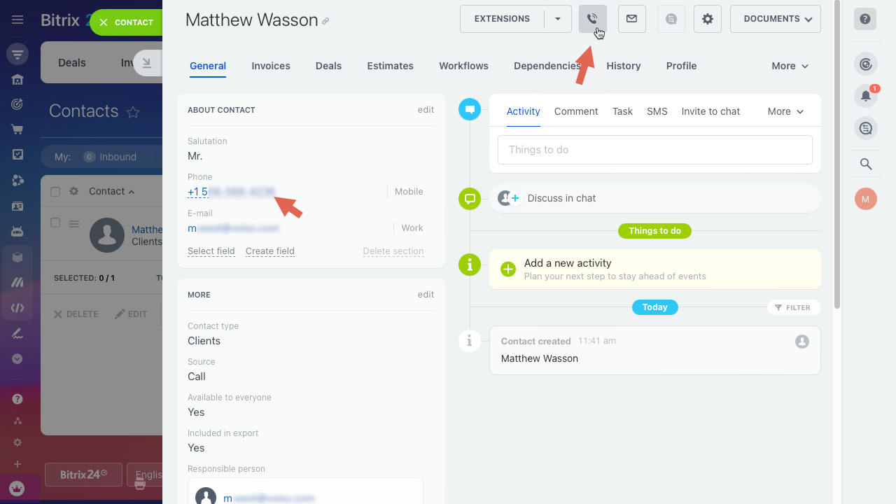 Bitrix24 Click-to-call