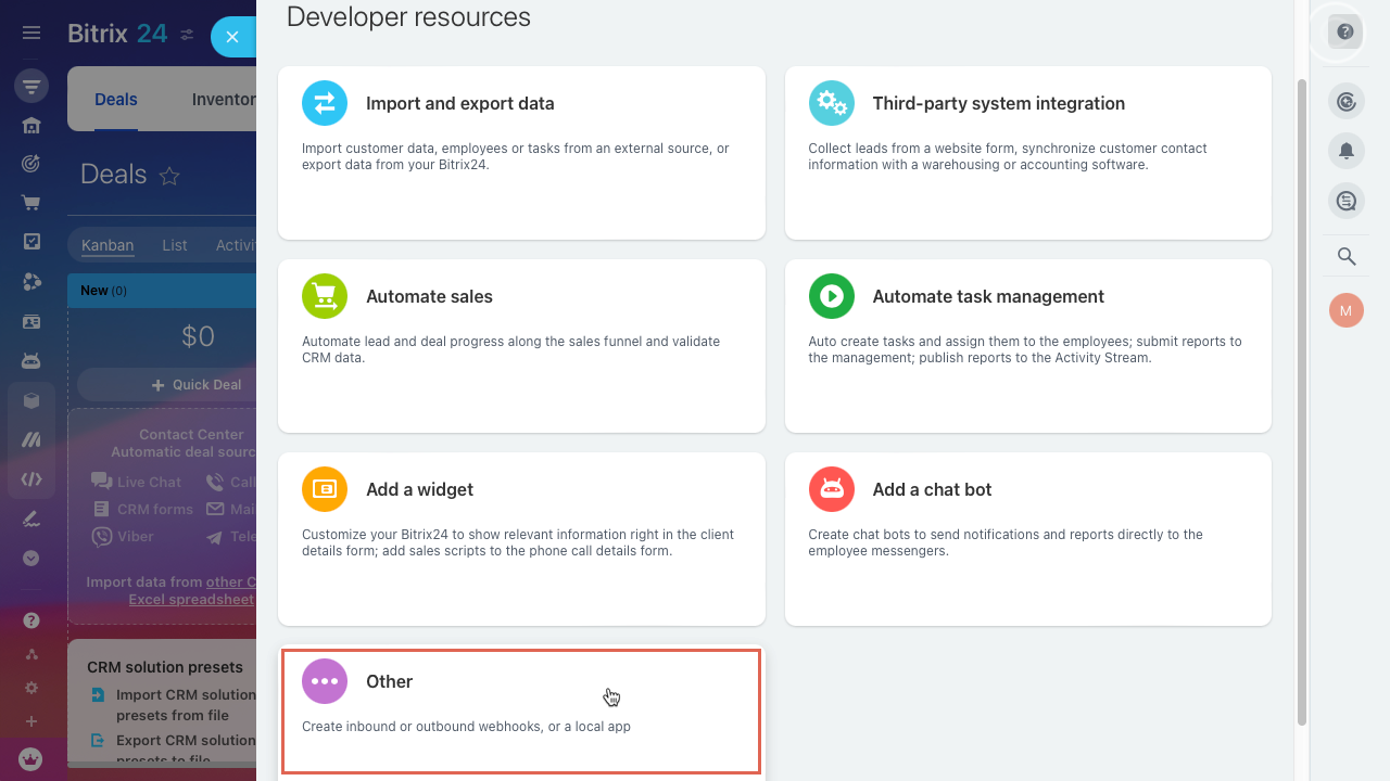 Bitrix24 Developer Resources Other Tile