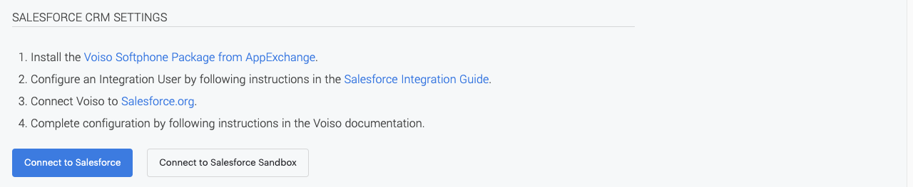 CRM Saleforce CRM Integration Settings Salesforce Steps