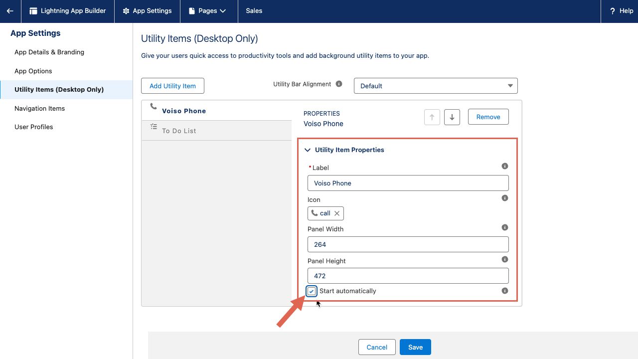 CRM Salesforce Configure Voiso Softphone