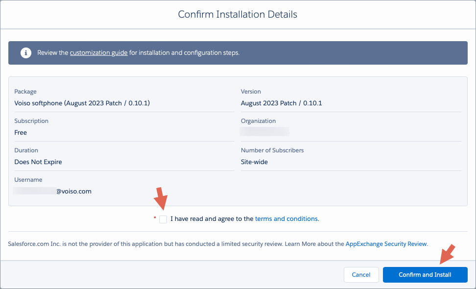 CRM Salesforce Connect 3 Confirm And Install