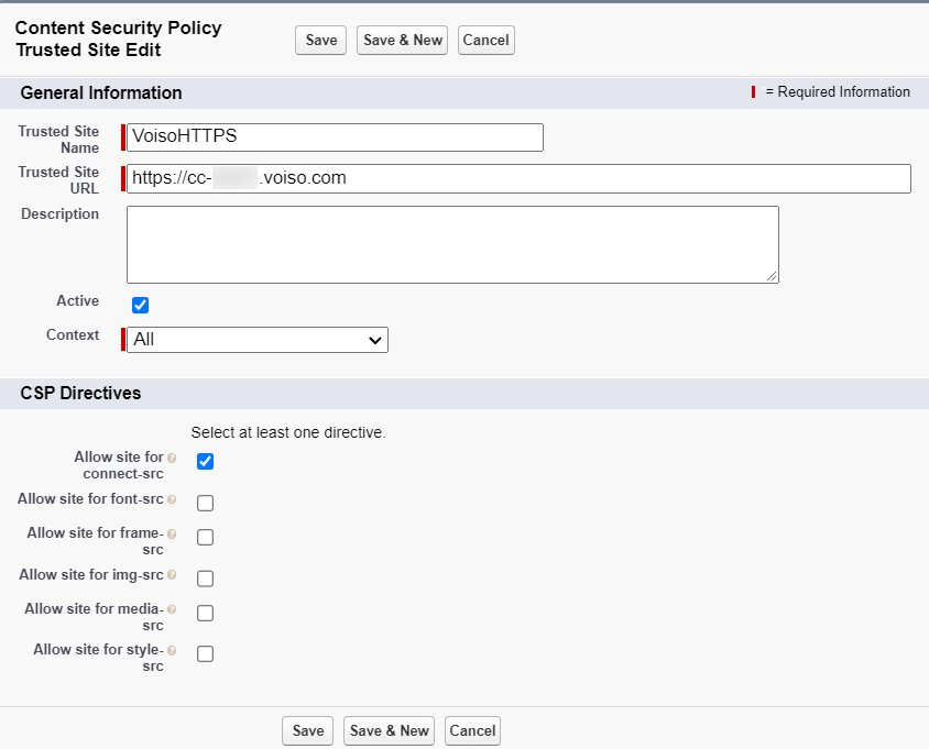 CRM Salesforce Content Security Policy