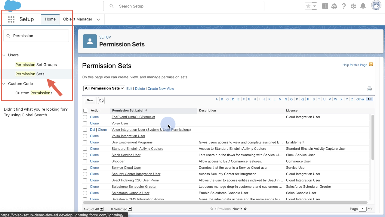 CRM Salesforce Enable Call History Select Permissions Set