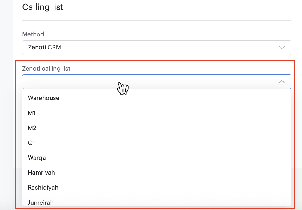 CRM Zenoti Dialer Campaign Calling List Selection
