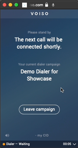 Dialer Agent Campaign Next Call