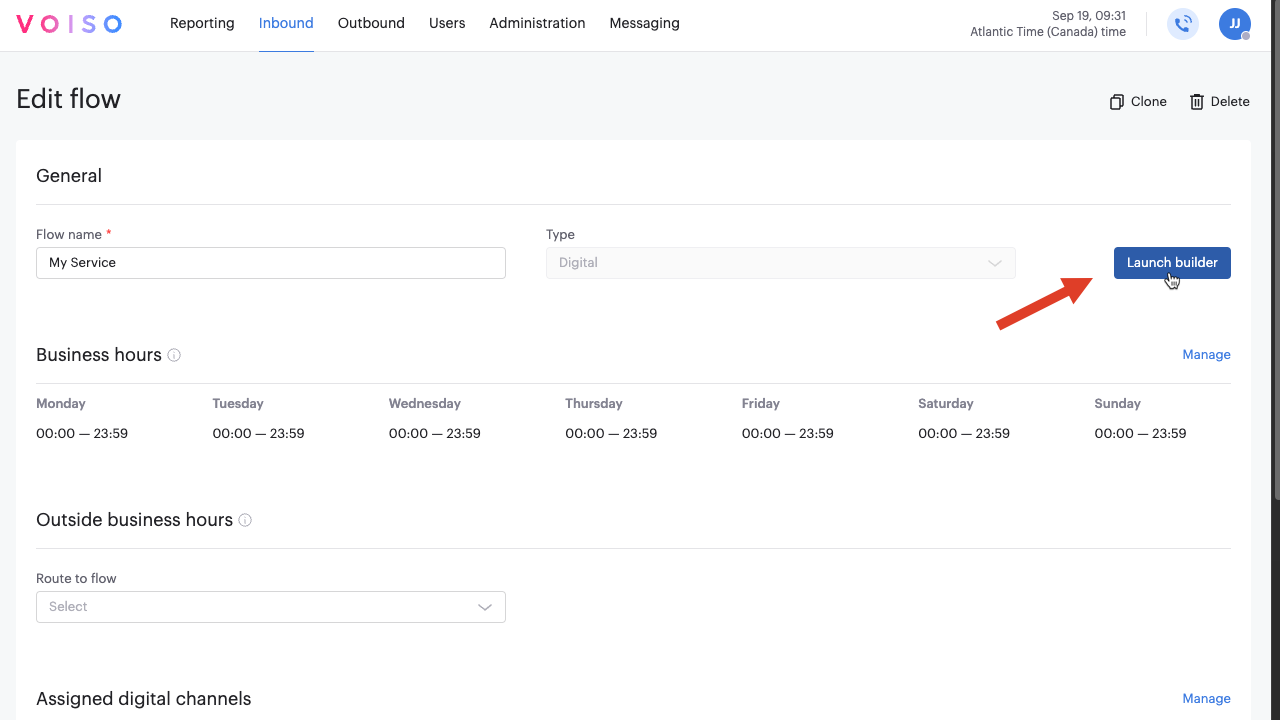 Flow Builder Chatbot Launch Builder Button