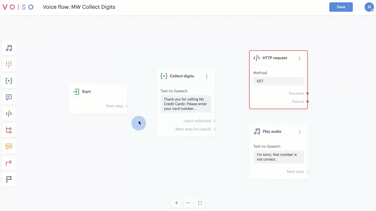 Flow Builder Collect Digits Node Making Connections