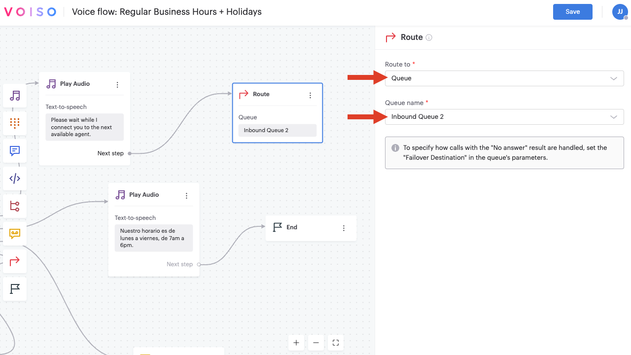 Flow Builder Route Node Queue