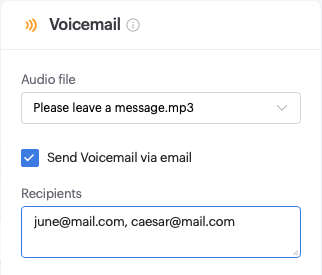 Flow Builder Voice Mail Node Configuration
