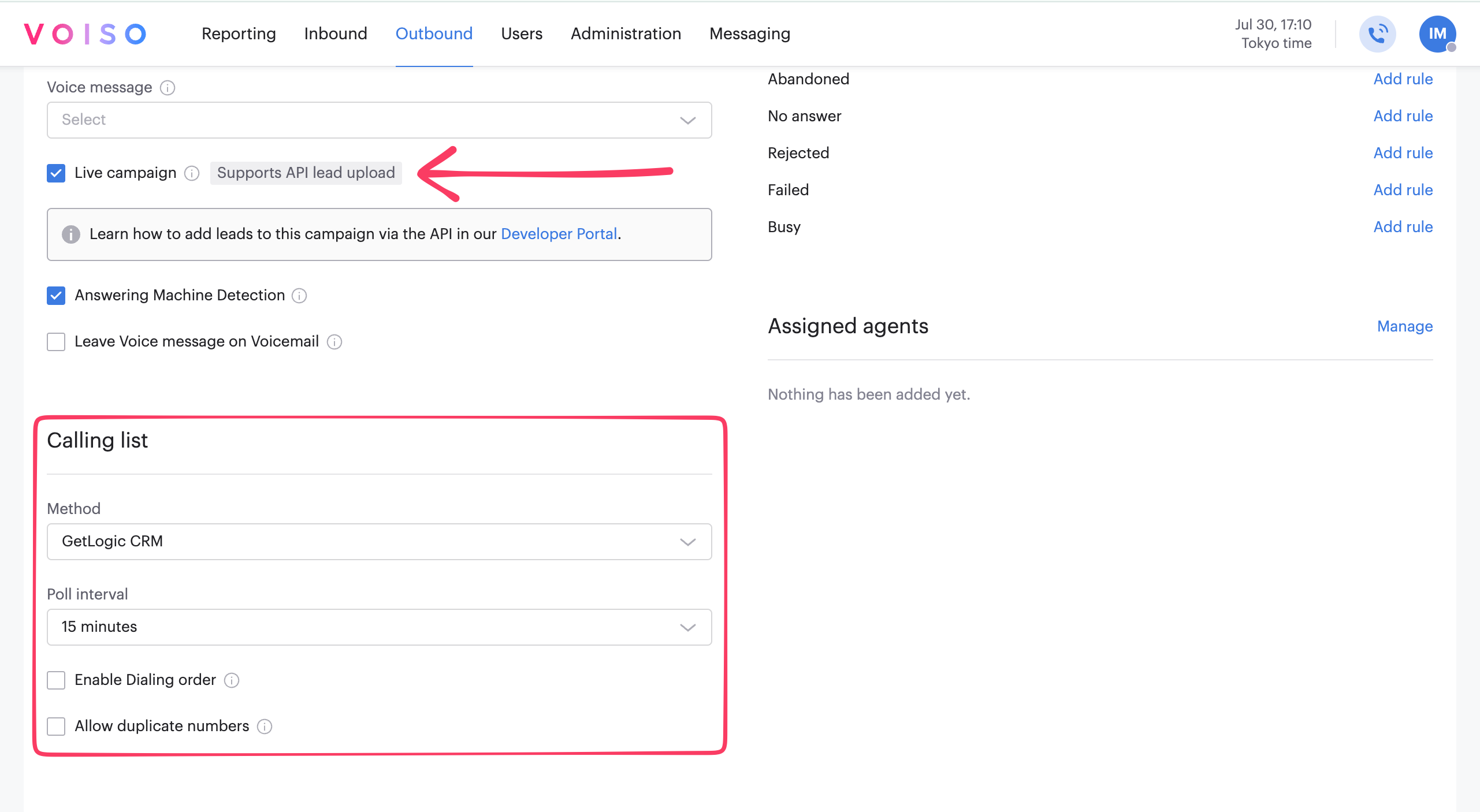 GetLogic as a lead source in dialer campaigns