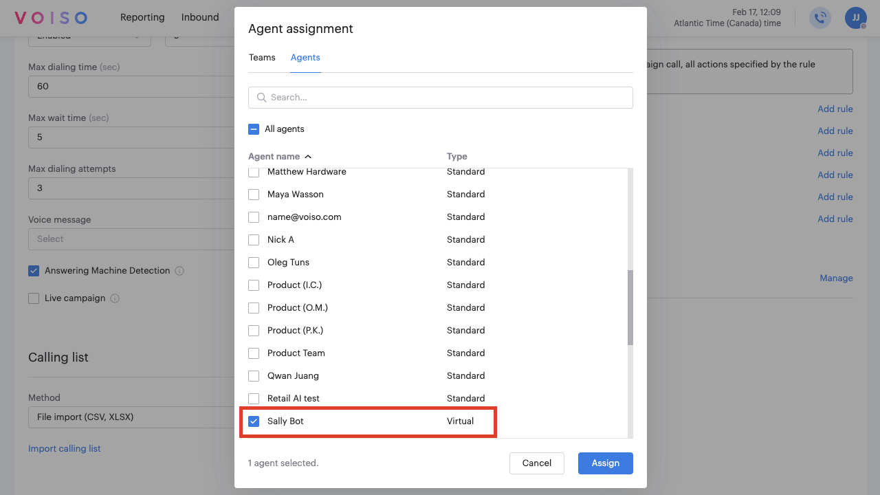 Integration Vapi AI Dialer Campaign Virtual Agent Assignment