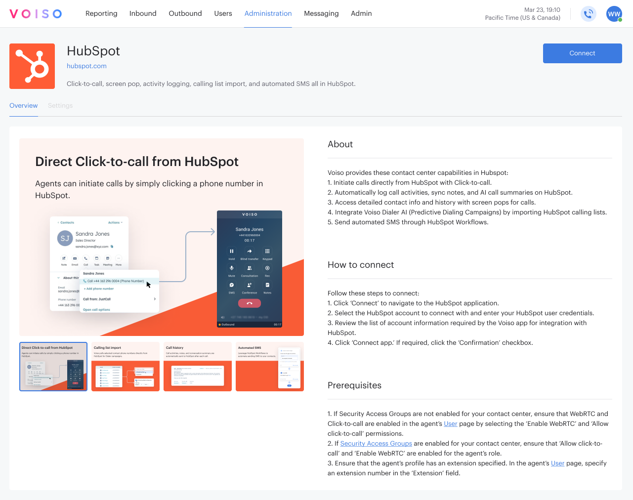 Integrations HubSpot Integration Page