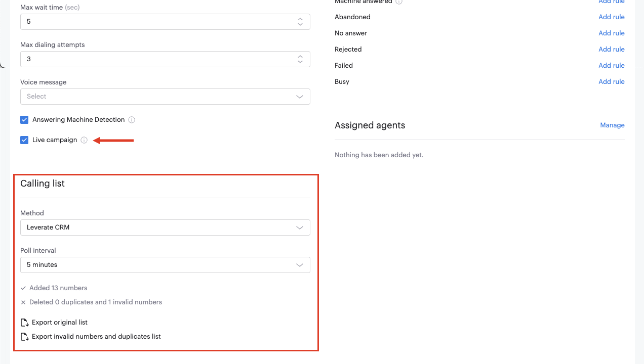 Integrations Leverate Add Campaign Page