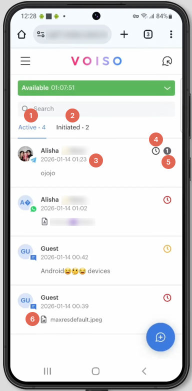 Mobile Omnichannel Workspace Inbox Features