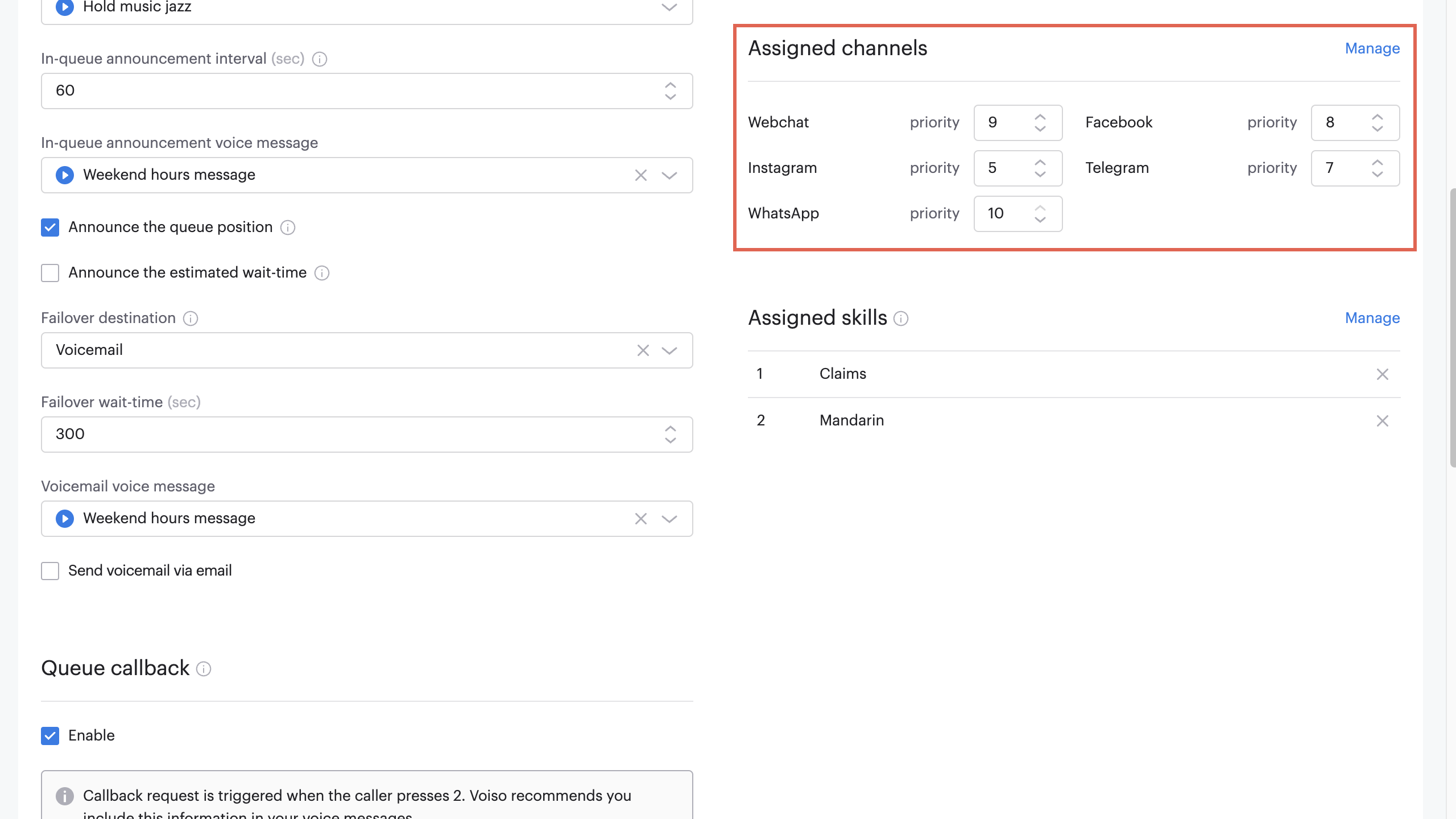 Omnichannel Add Queue Connected Channels Settings