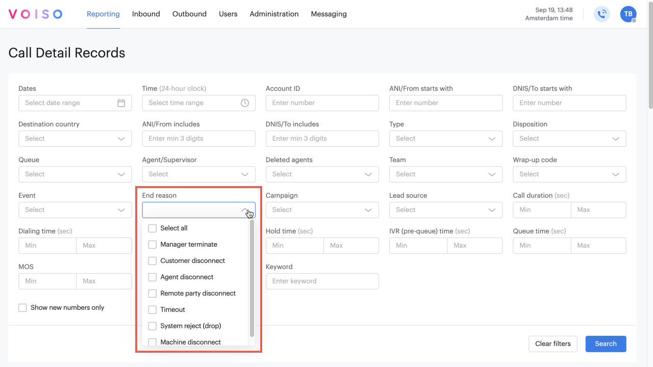 Reporting CDR Call Detail Record End Reasons