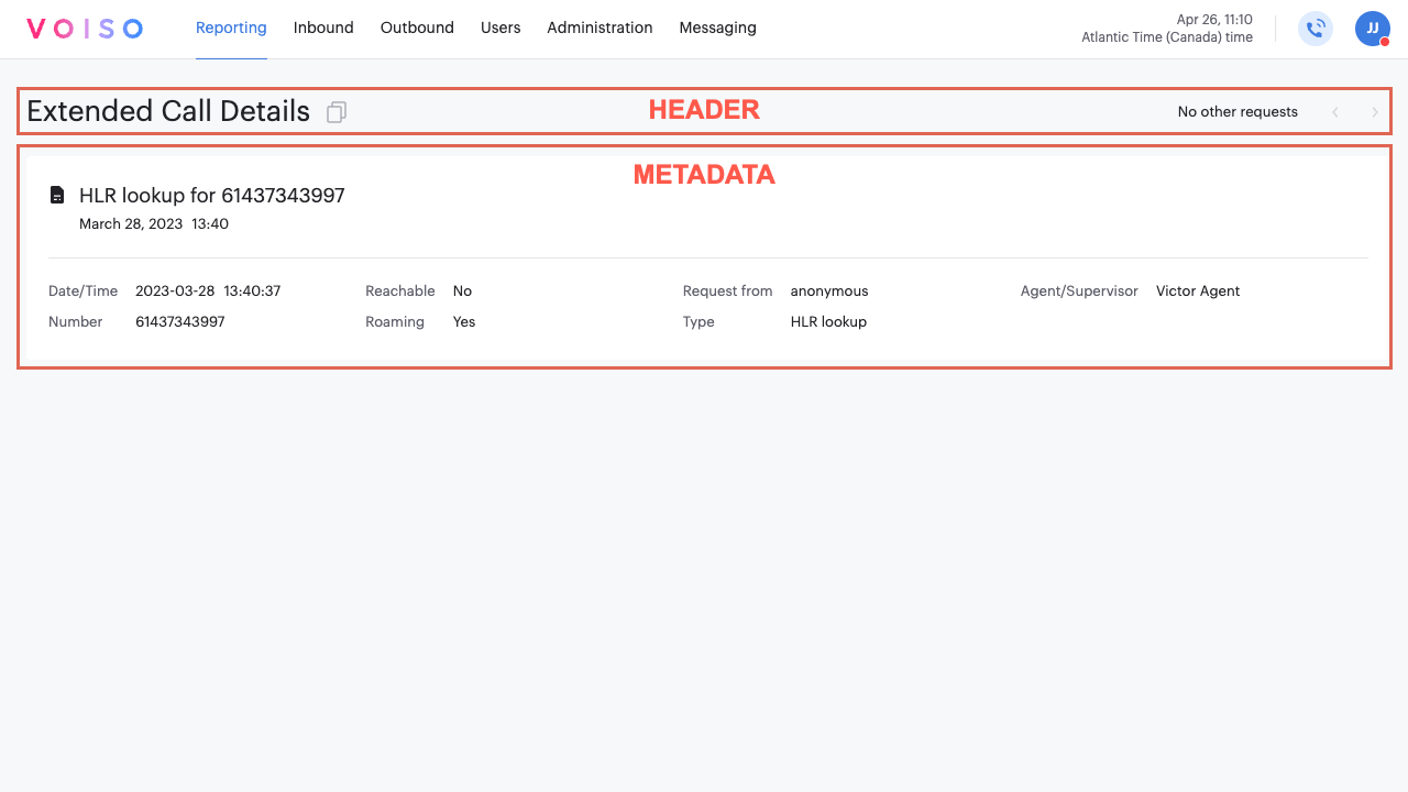 Reporting CDR Extended Details HLR Lookup Labeled