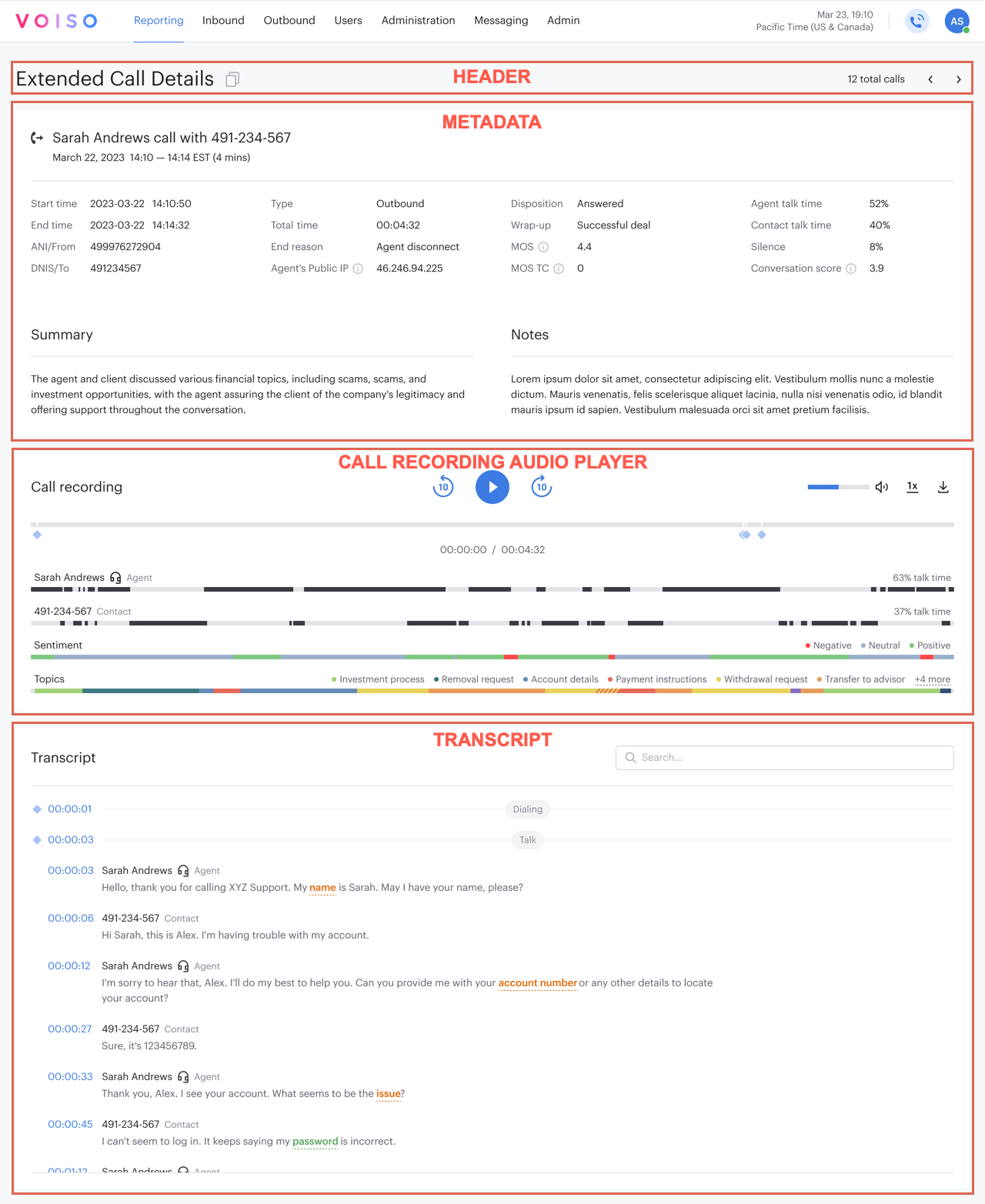 Reporting CDR Extended Details Voice Call Labeled