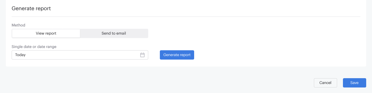 Reporting Create Report Generate Report Section View Report Method
