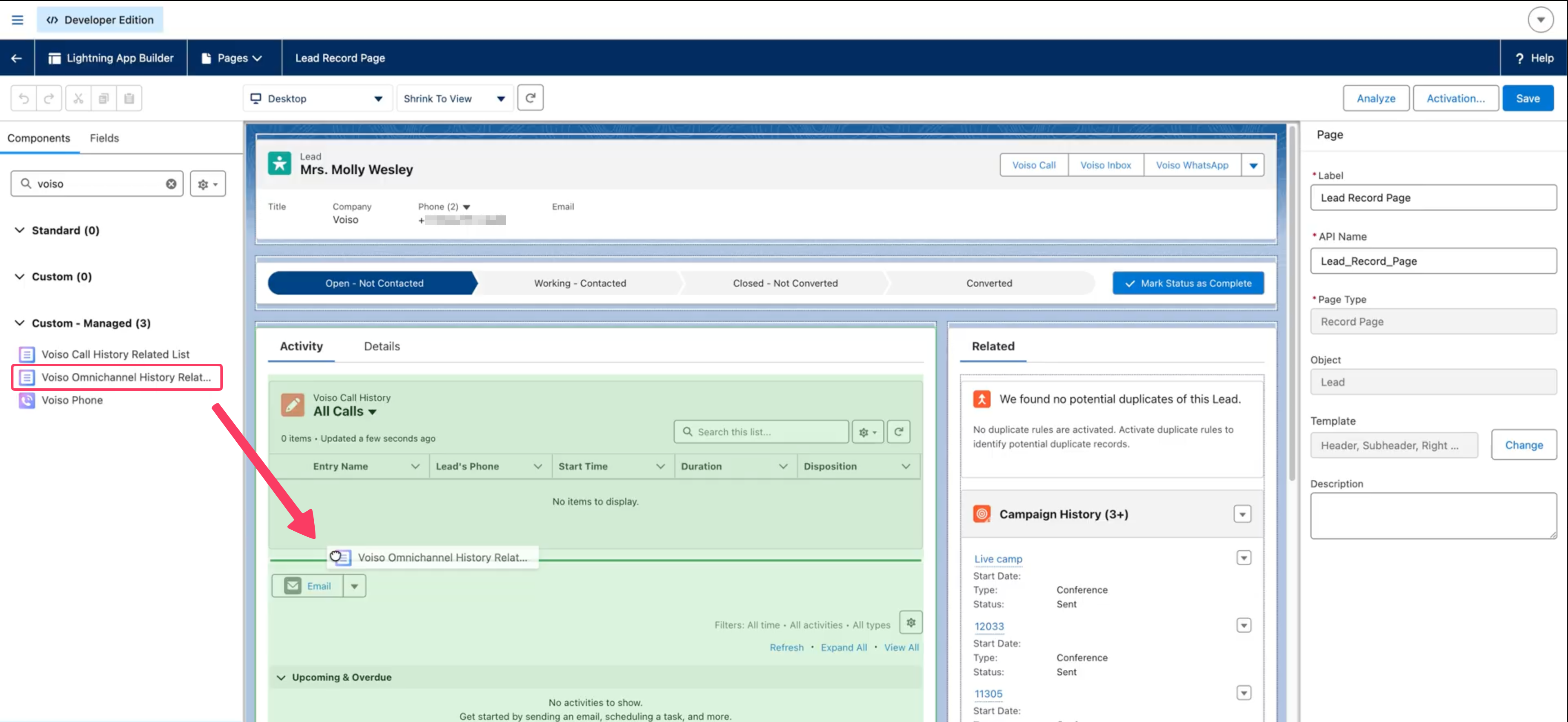 Add Voiso Omnichannel History