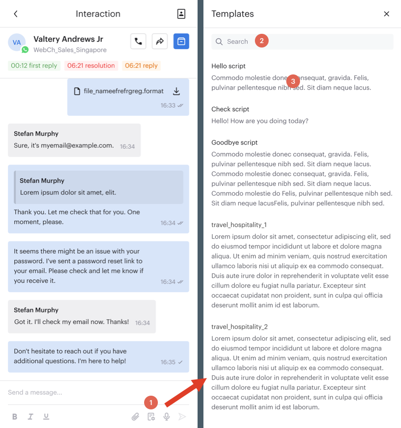 Selecting A Message Template