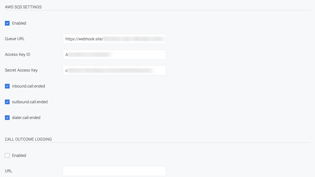 System Settings AWS SQS Settings1