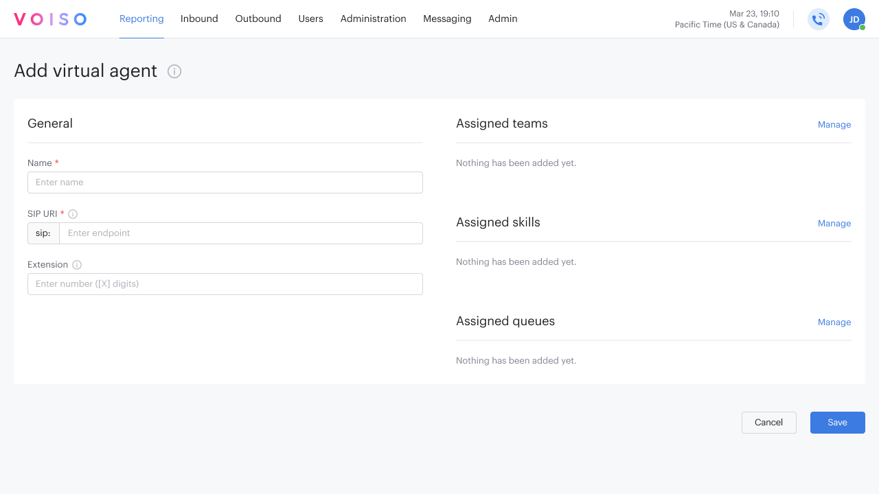 Users Add Virtual Agent View