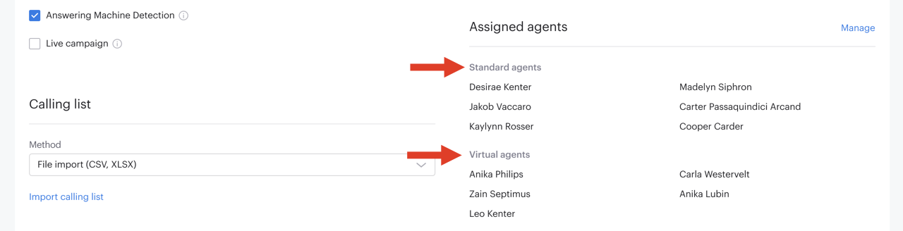 Users Dialer Campaigns Virtual Users Assignment