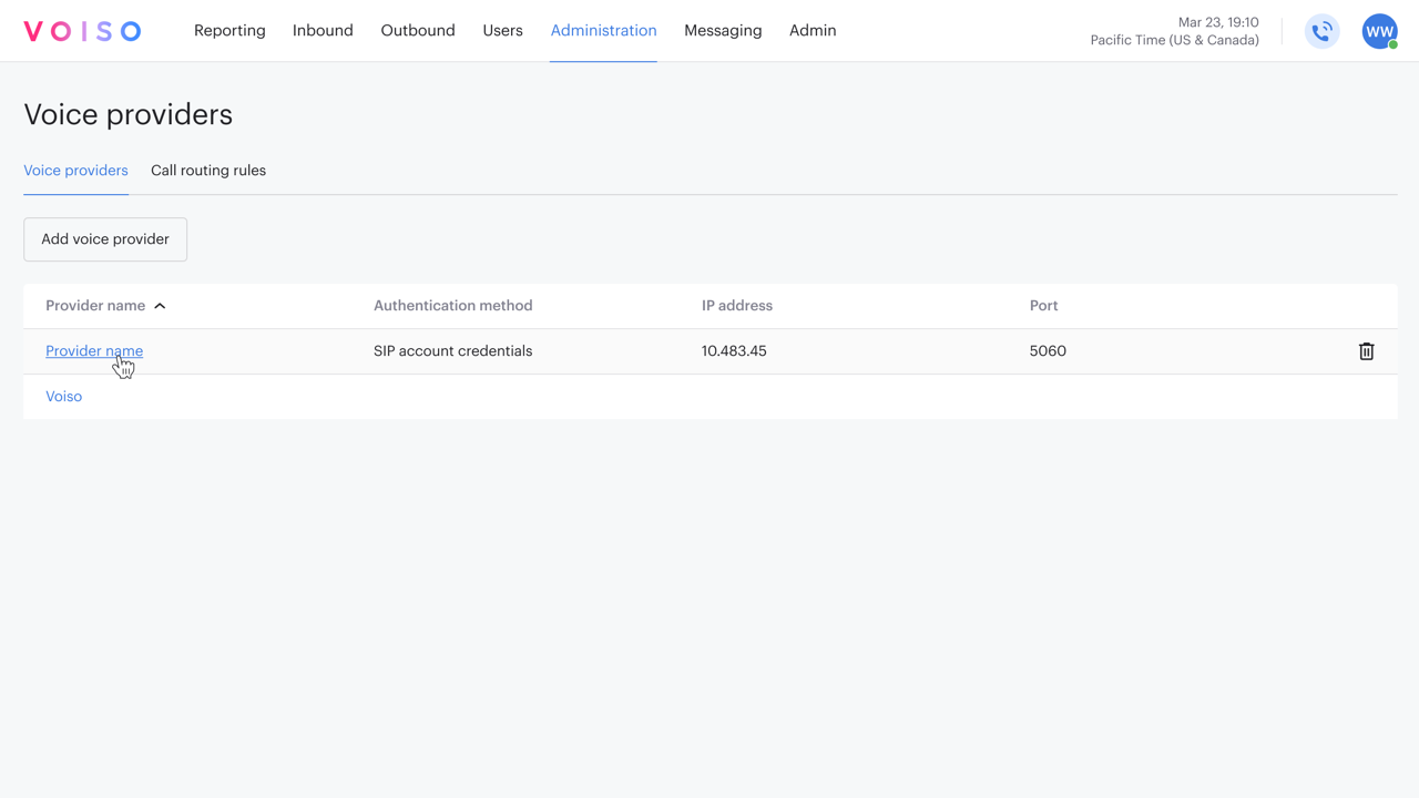Voice Providers Voice Providers Tab