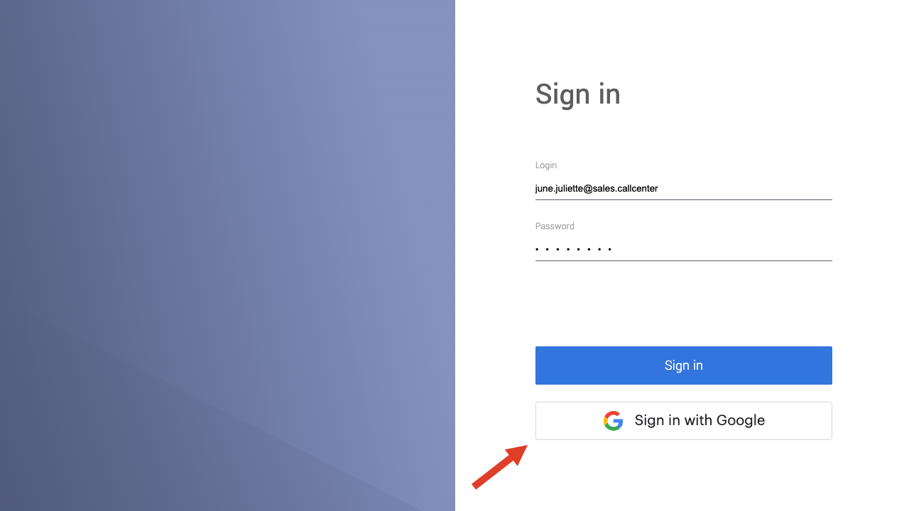 Voiso Login Google Authentication